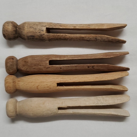 Clothes Pins + Hanging Bag Minimalist Home Primitive Functional BOHO LOT of 60 - Picture 11 of 17